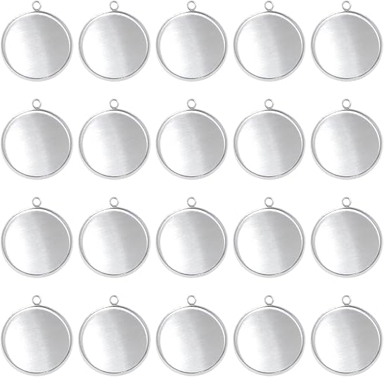 Resin Art Bracelet - 20 шт., круглые заготовки из нержавеющей