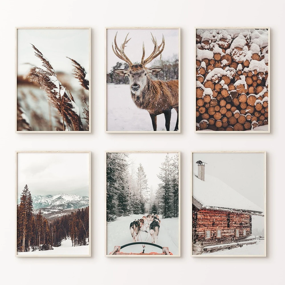 Resin Art Gallery - Зимняя галерея: Скандинавское снежное рождественское пейзажное