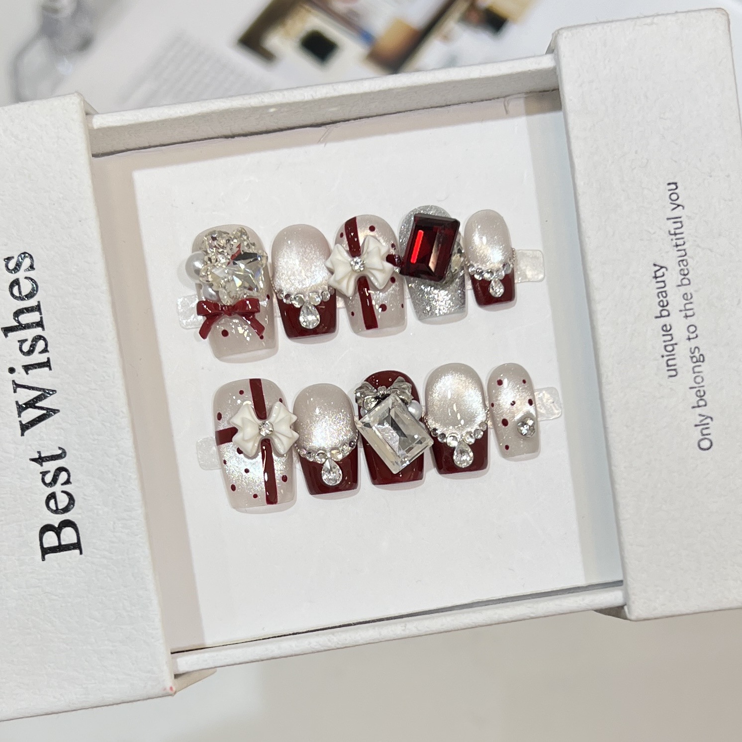 10 шт., накладные ногти с бант – обзор и цена Resin Art Glitter